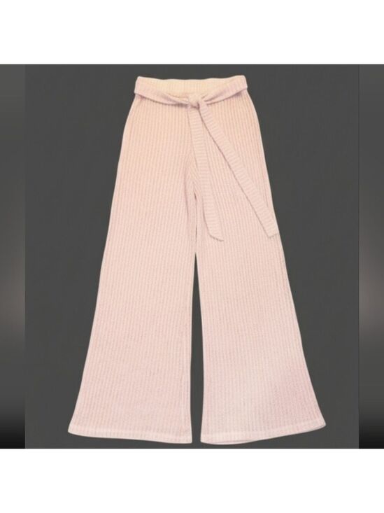 Source Unknown Pants - Source Unknown Cream Wide-Leg Knit Pants
